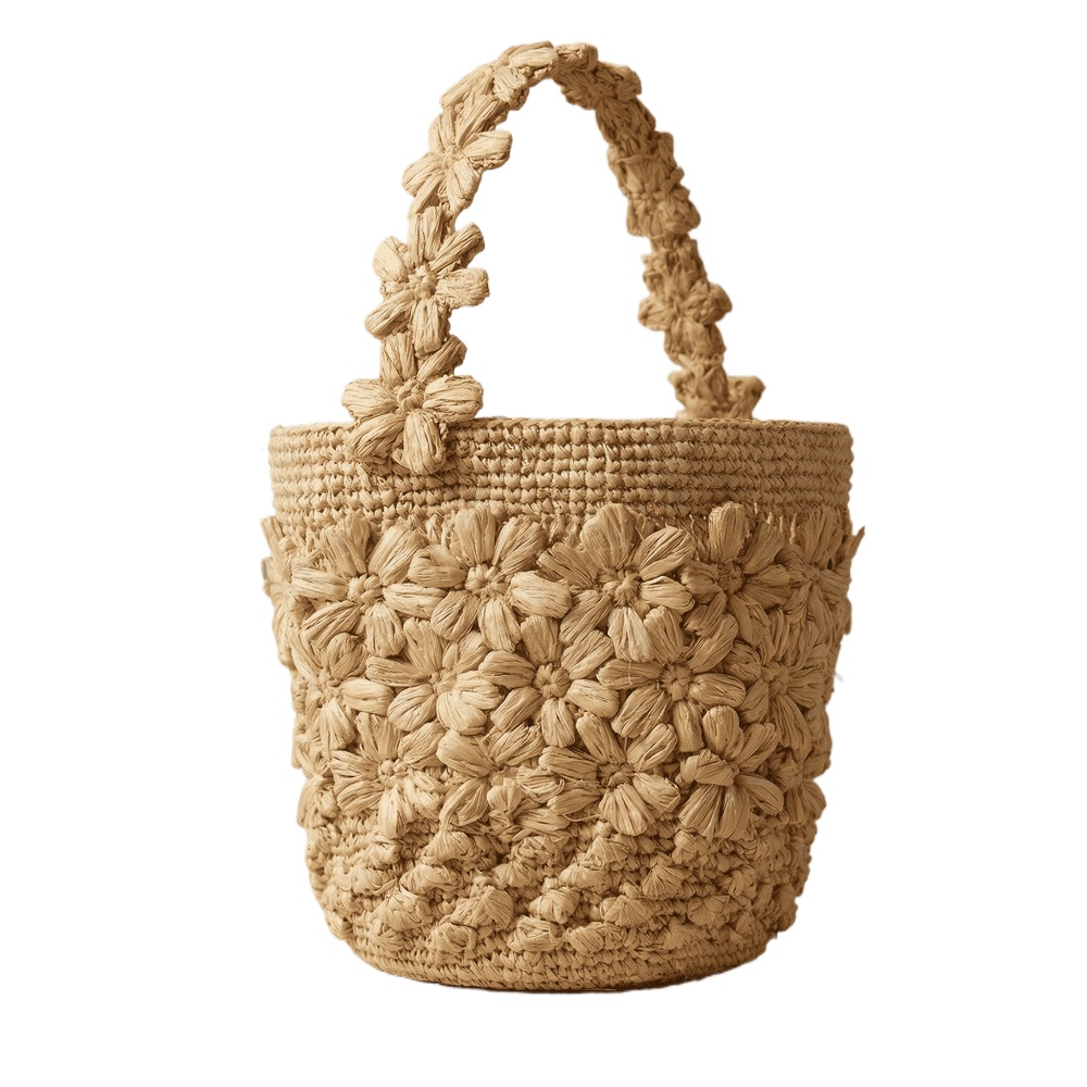 Women'S Raffia Bags - Kadınlar İçin Yazlık Rafya Örgülü Kova