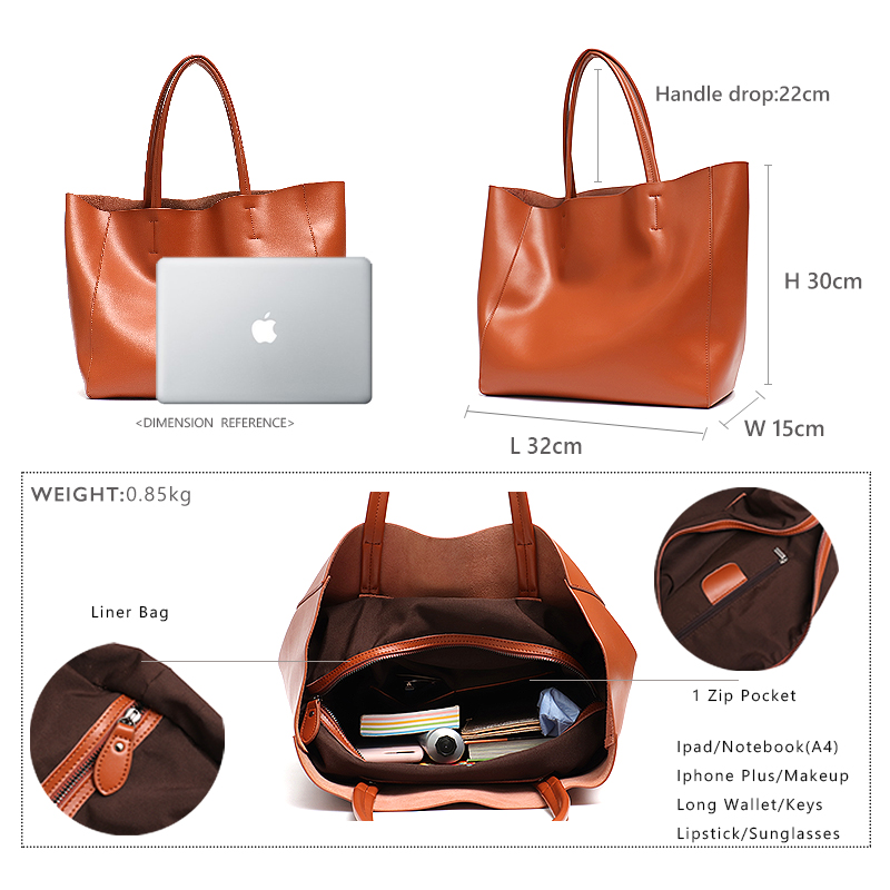 Lüks marka inek deri Tote çant - Women Bags Branded incelemesi ve fiyatı